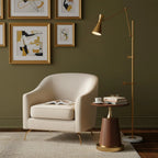 Floor Lamp | Gold Frame & Marble Base | Artwork Accent Lighting