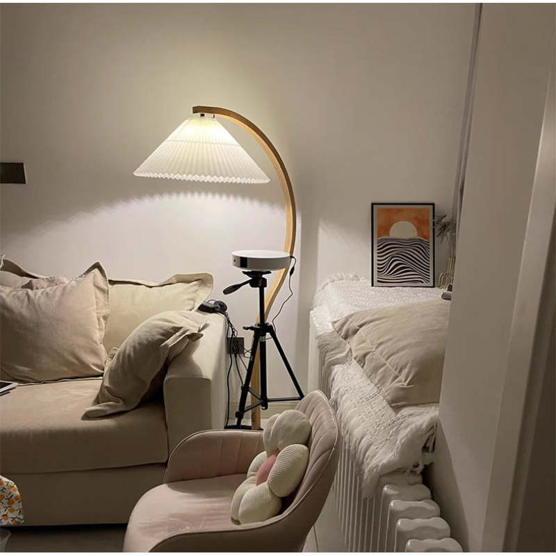 Floor Lamp | LED Fabric Shade & E27 Bulb Included