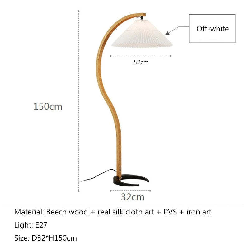 Floor Lamp | LED Fabric Shade & E27 Bulb Included