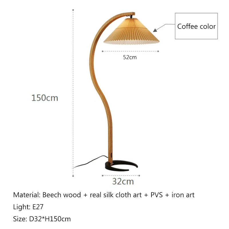 Floor Lamp | LED Fabric Shade & E27 Bulb Included