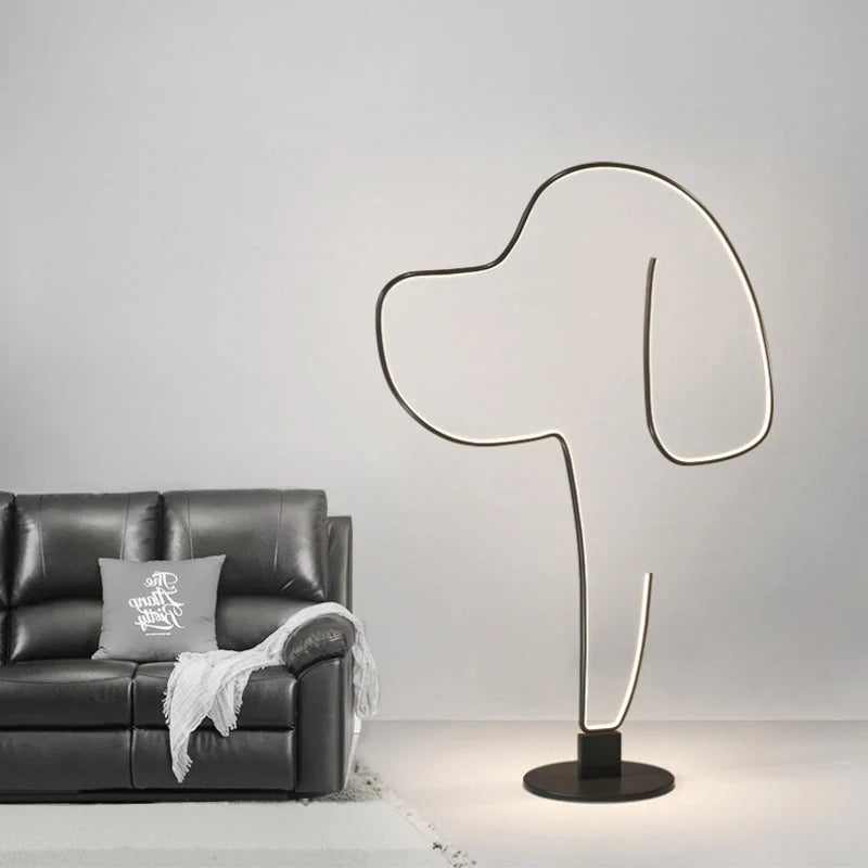 Floor Lamp | Metal & Acrylic LED | Cat Or Dog Pattern
