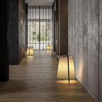 Floor Lamp | Metal Base & Rectangular Fabric Shade | LED Bulb Included