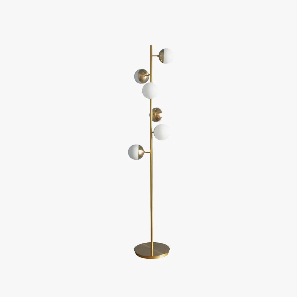 Floor Lamp | Metal & Glass Globe | Living Room & Bedroom
