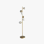Floor Lamp | Metal & Glass Globe | Living Room & Bedroom