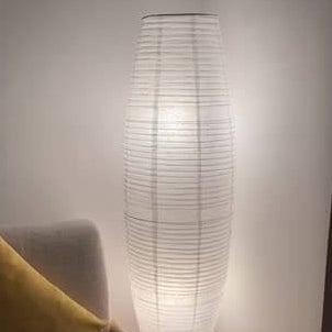 Floor Lamp | Paper Shade & Dual Light Sources | Plug-In E14