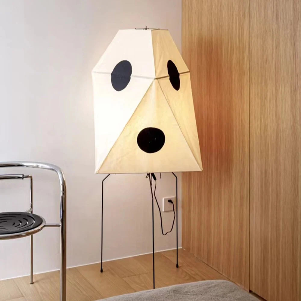 Floor Lamp | Paper Shade & Metal Base | LED Bulb Included