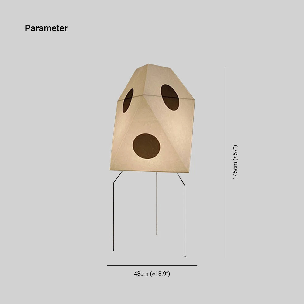 Floor Lamp | Paper Shade & Metal Base | LED Bulb Included