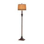 Floor Lamp | Resin & Fabric Dumpling Shade | Brown