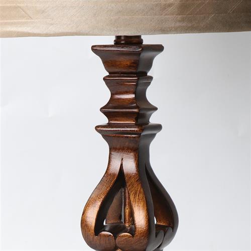 Floor Lamp | Resin & Fabric Dumpling Shade | Brown