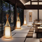 Floor Lamp | Rustic Bamboo & PVC | Smart-Enabled