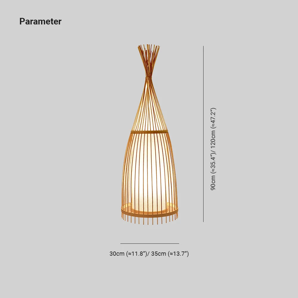 Floor Lamp | Rustic Bamboo & PVC | Smart-Enabled
