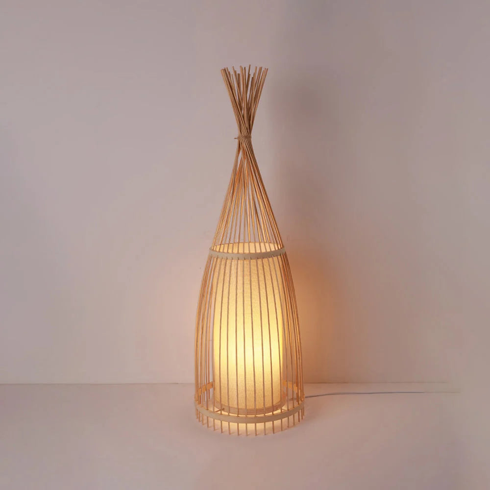 Floor Lamp | Rustic Bamboo & PVC | Smart-Enabled