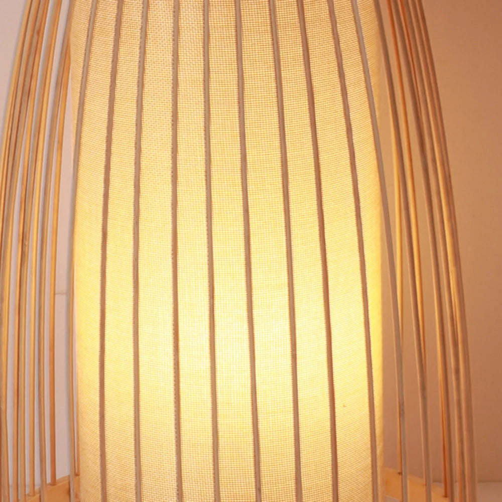 Floor Lamp | Rustic Bamboo & PVC | Smart-Enabled