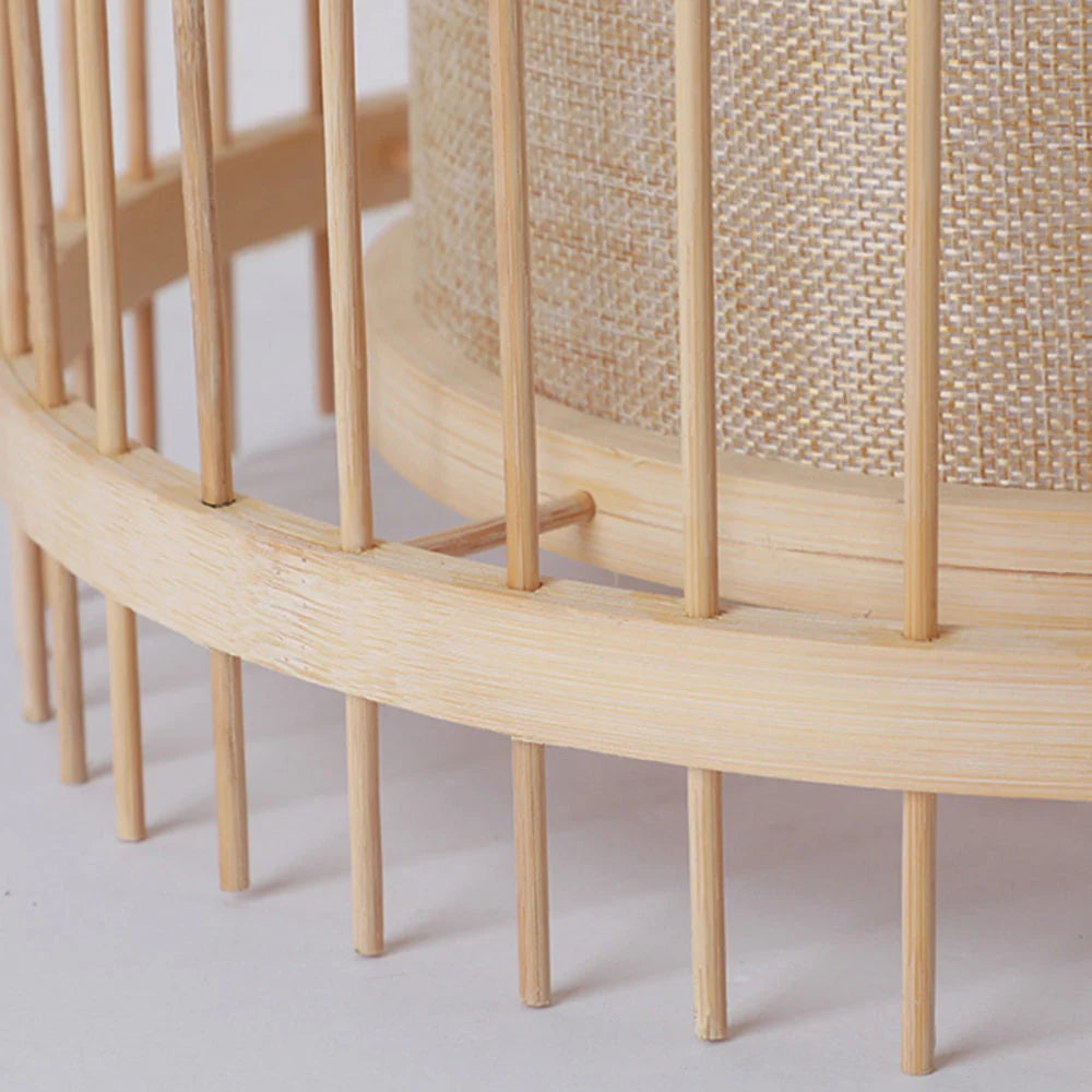 Floor Lamp | Rustic Bamboo & PVC | Smart-Enabled