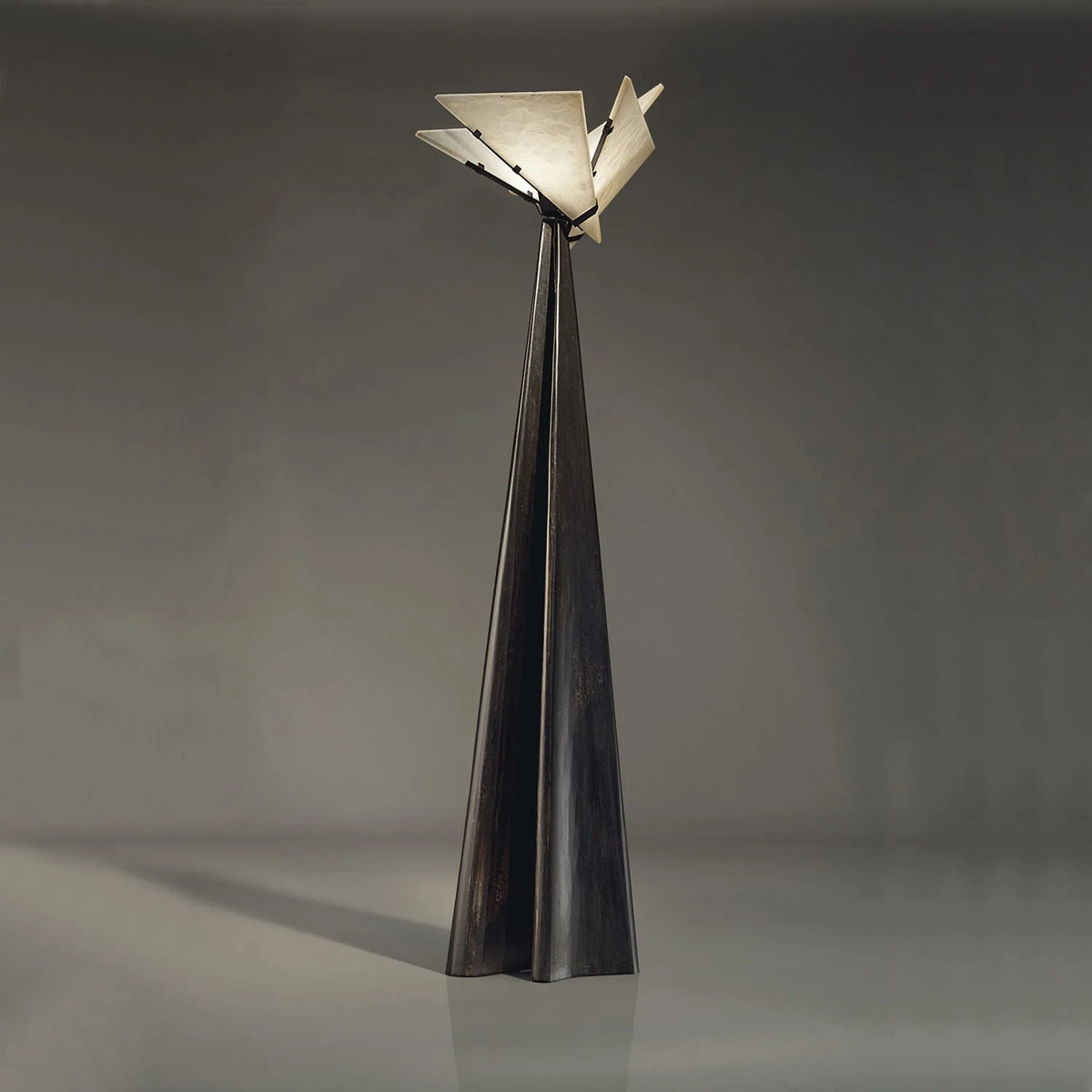 Floor Lamp | Sculptural European Alabaster & Resin Base | 170 cm Height