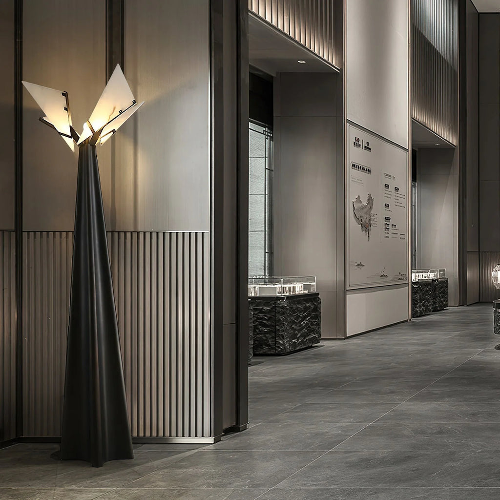Floor Lamp | Sculptural European Alabaster & Resin Base | 170 cm Height