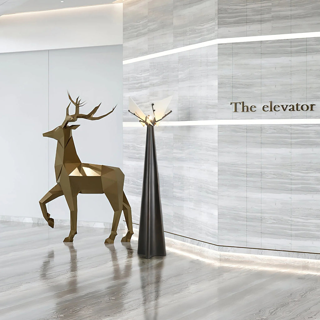 Floor Lamp | Sculptural European Alabaster & Resin Base | 170 cm Height