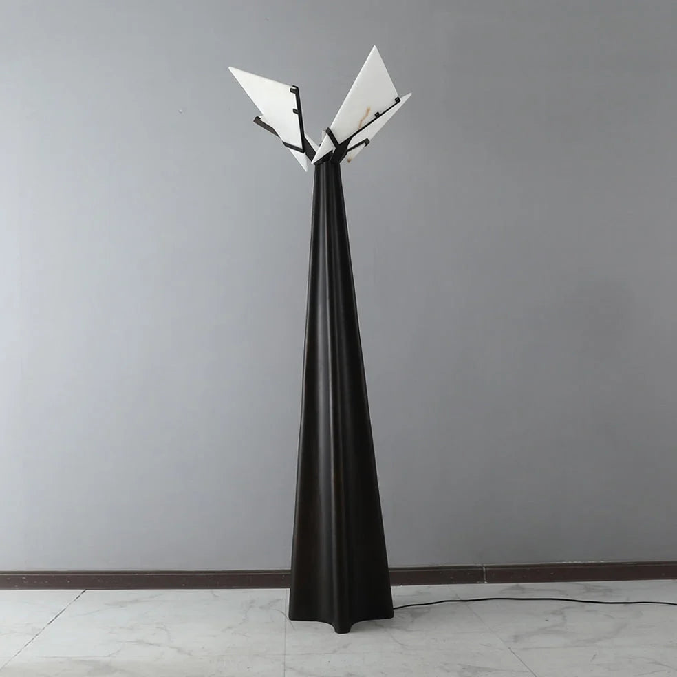 Floor Lamp | Sculptural European Alabaster & Resin Base | 170 cm Height