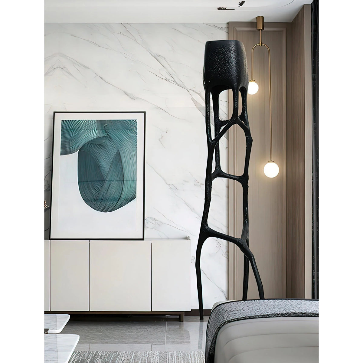 Floor Lamp | Sculptural Tree Design & Fiberglass Body | 185 cm