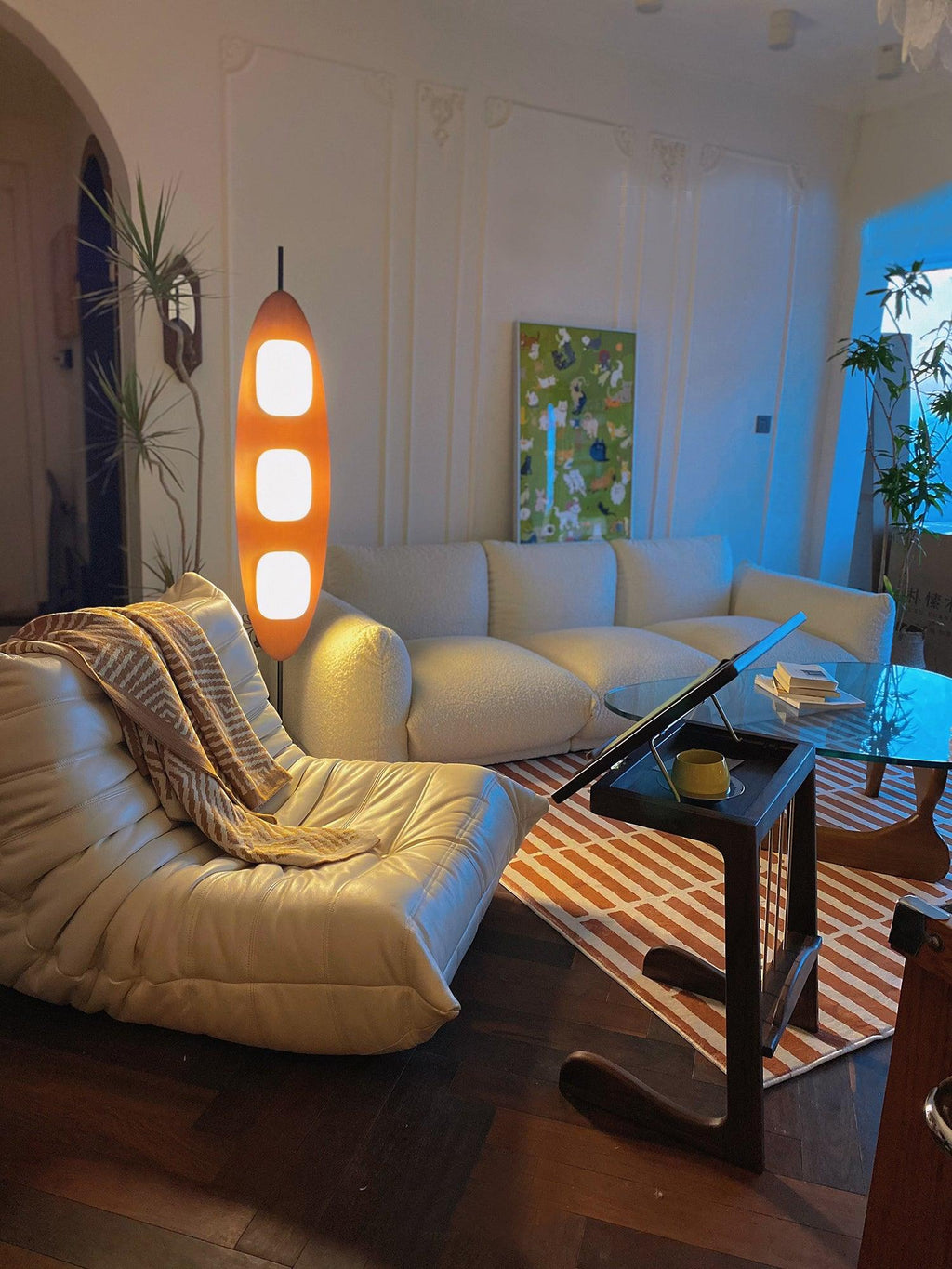 Floor Lamp | Surfboard Design, Integrated LED & Marble Base