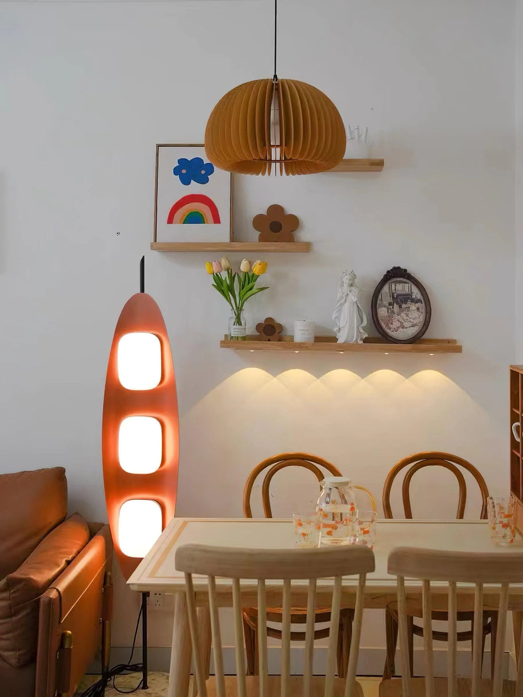 Floor Lamp | Surfboard Design, Integrated LED & Marble Base