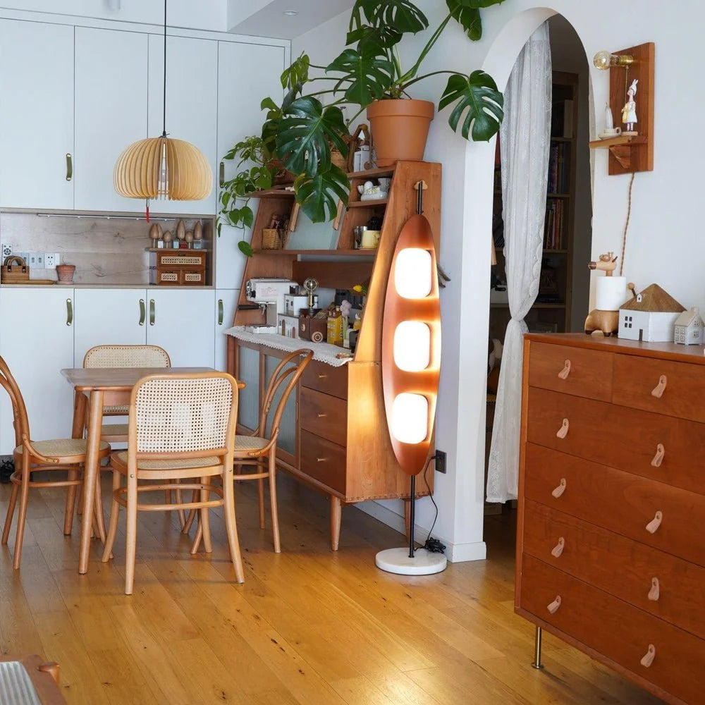 Floor Lamp | Surfboard Design, Integrated LED & Marble Base