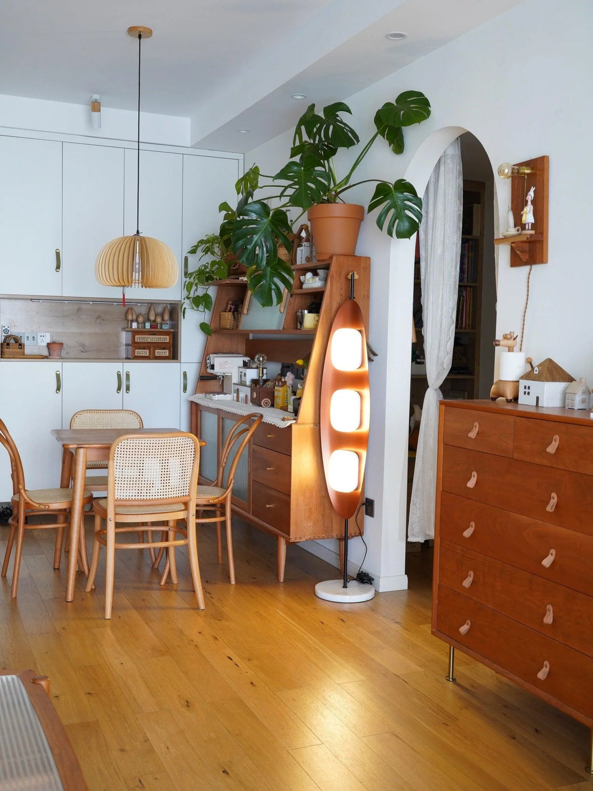 Floor Lamp | Surfboard Design, Integrated LED & Marble Base