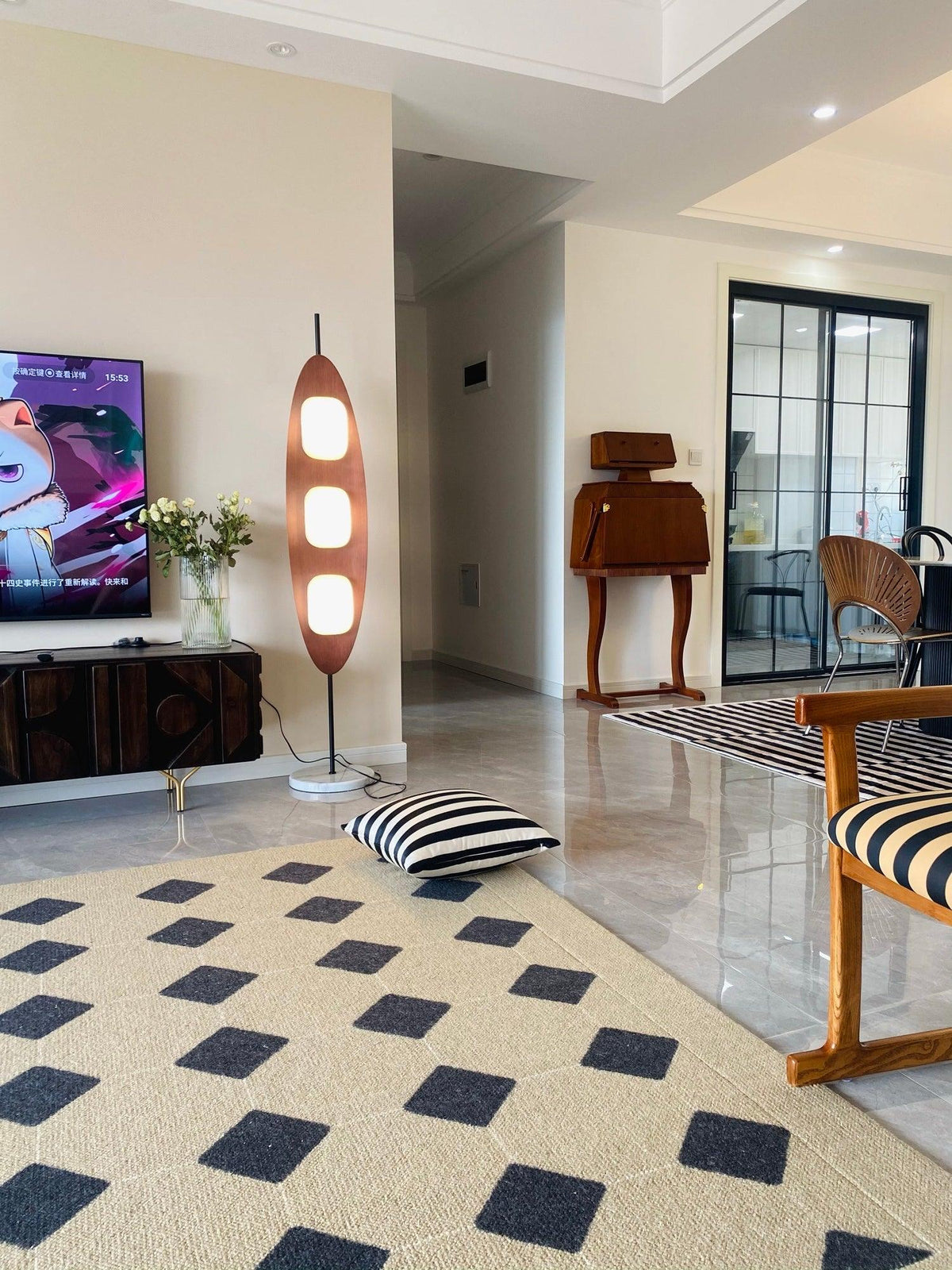 Floor Lamp | Surfboard Design, Integrated LED & Marble Base