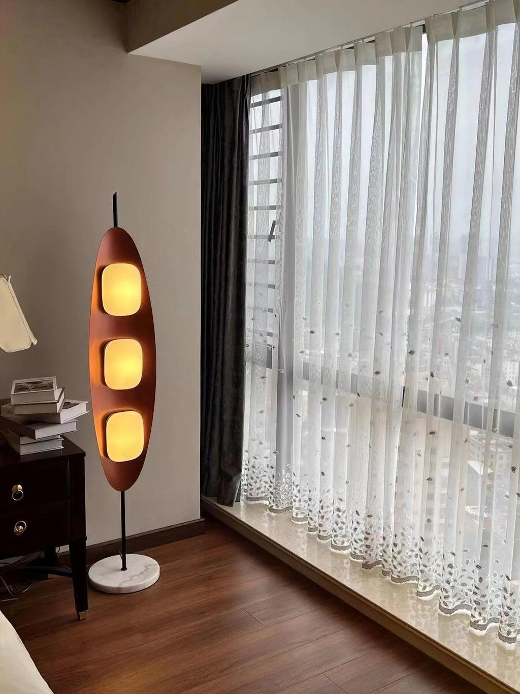 Floor Lamp | Surfboard Design, Integrated LED & Marble Base