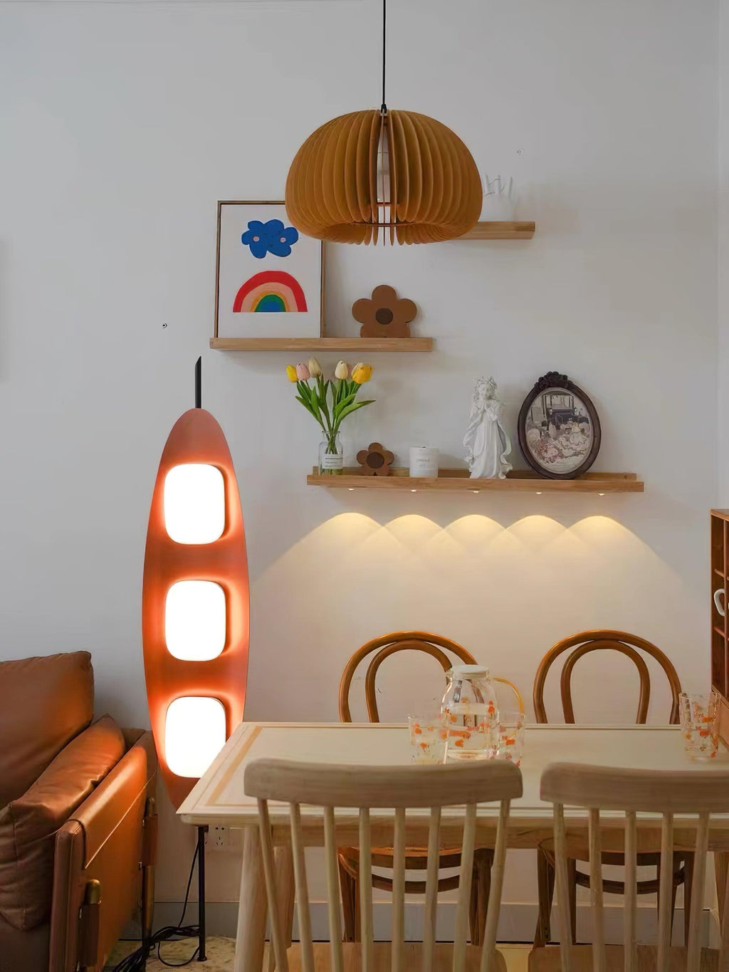 Floor Lamp | Surfboard Design & Marble Base | 160 cm