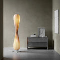 Floor Lamp | Twisted Wood Shade & Cozy Ambient Lighting