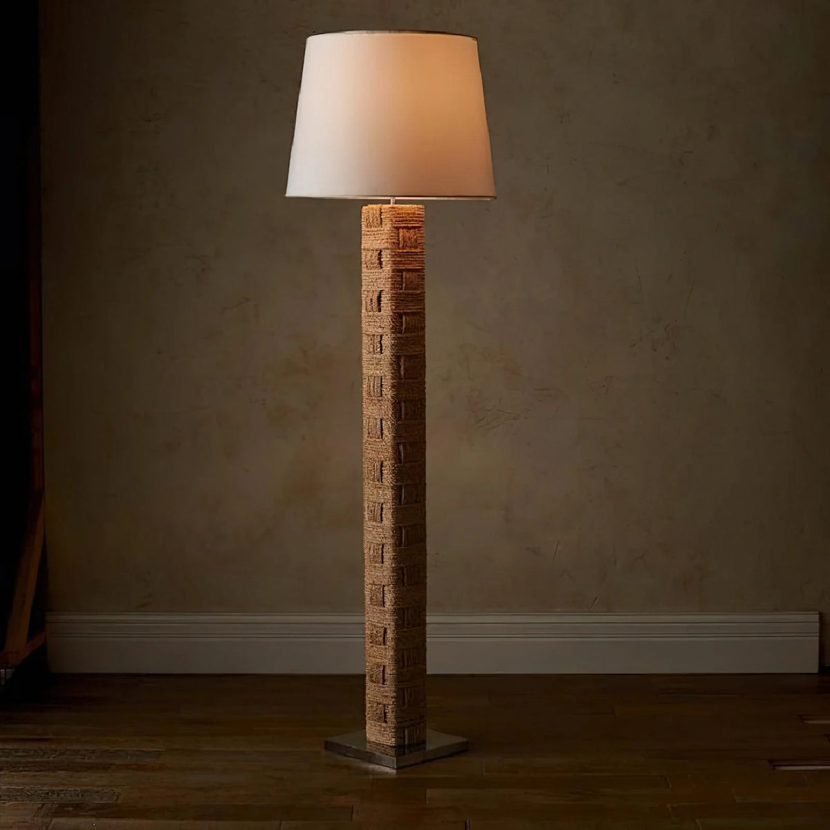 Floor Lamp | Wood & Fabric Textile | H 168 cm