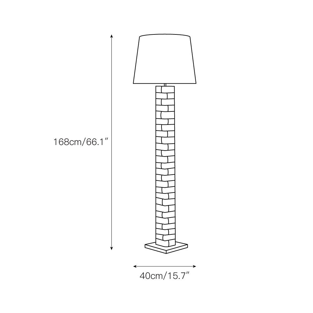 Floor Lamp | Wood & Fabric Textile | H 168 cm