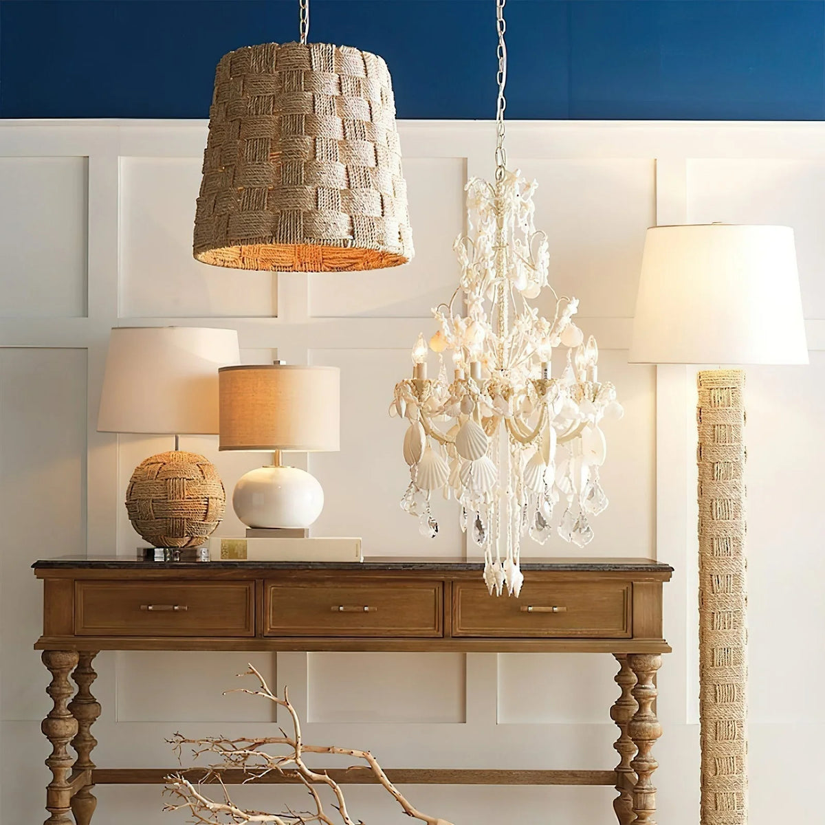 Floor Lamp | Wood & Fabric Textile | H 168 cm