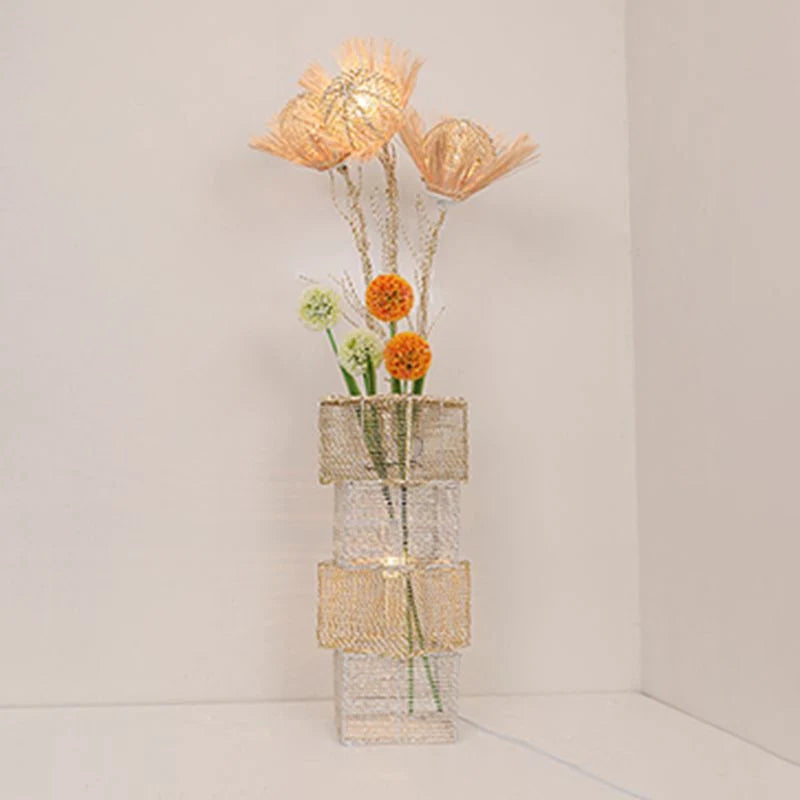 Floor Lamp | Wood & Rattan Vase-Shaped | White Or Brown