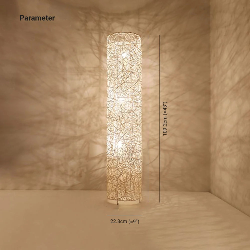 Floor Lamp | Wood & Rattan Vase-Shaped | White Or Brown