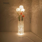 Floor Lamp | Wood & Rattan Vase-Shaped | White Or Brown