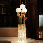 Floor Lamp | Wood & Rattan Vase-Shaped | White Or Brown
