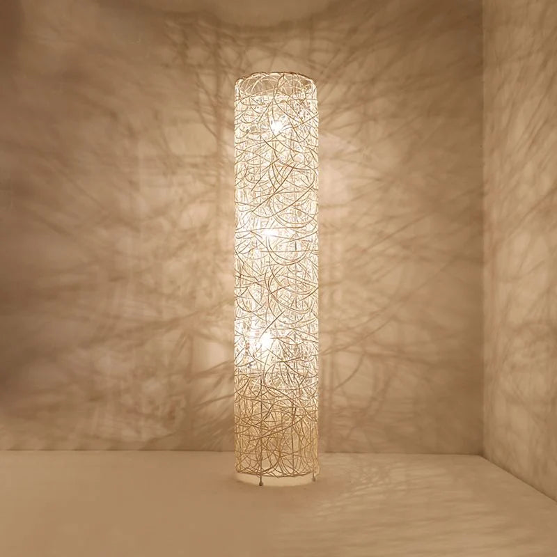 Floor Lamp | Wood & Rattan Vase-Shaped | White Or Brown