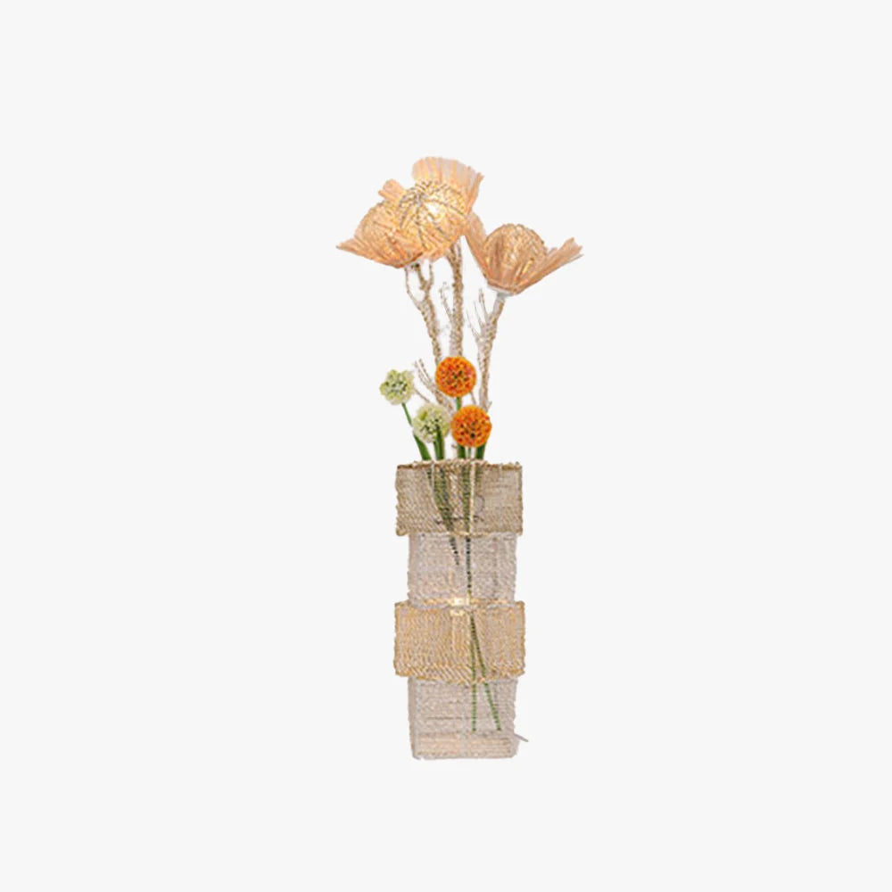 Floor Lamp | Wood & Rattan Vase-Shaped | White Or Brown