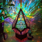 Floor Lamp | Wooden Boho North Star Projector & USB-Powered