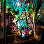 Floor Lamp | Wooden Boho North Star Projector & USB-Powered