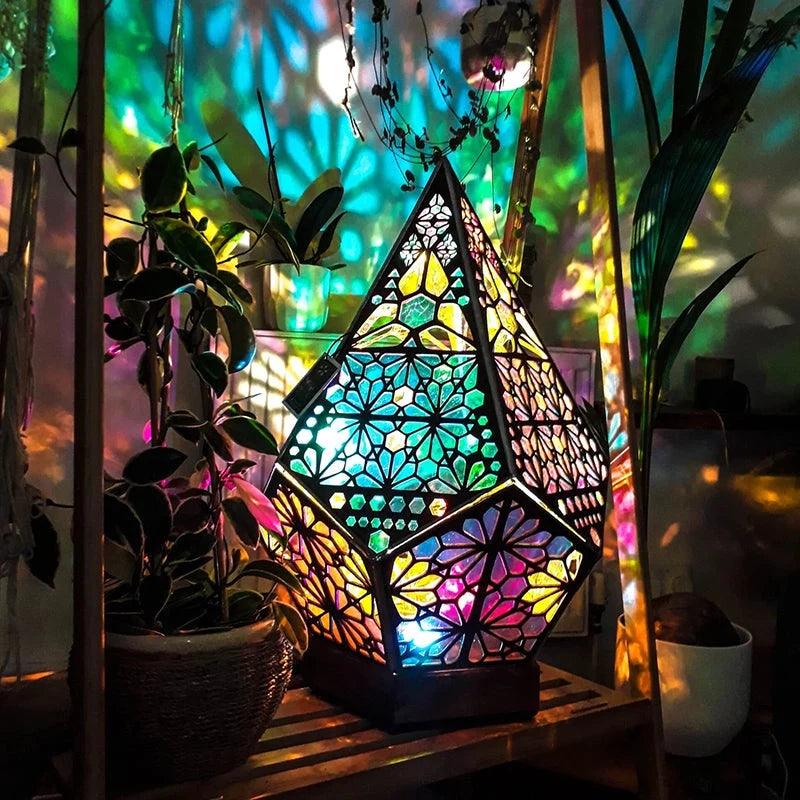 Floor Lamp | Wooden Boho North Star Projector & USB-Powered