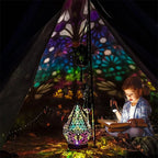 Floor Lamp | Wooden Boho North Star Projector & USB-Powered