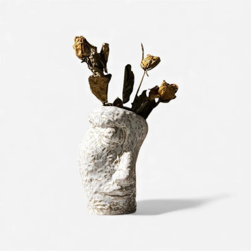 Flower Vase | Ceramic Human Face Design | Tabletop