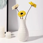 Flower Vase | Creative Textured Design & White Plastic