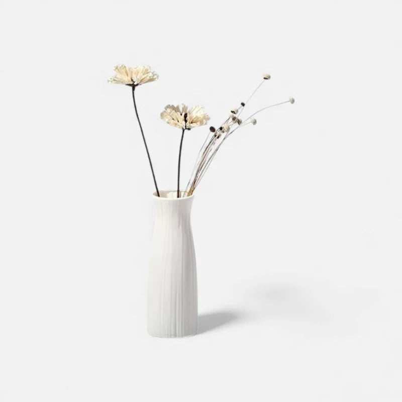 Flower Vase | Creative Textured Design & White Plastic