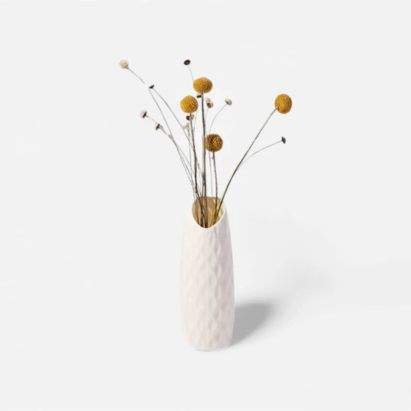 Flower Vase | Creative Textured Design & White Plastic