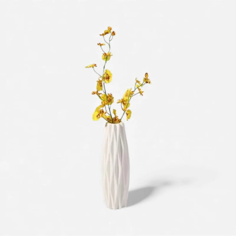 Flower Vase | Creative Textured Design & White Plastic