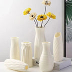 Flower Vase | Creative Textured Design & White Plastic